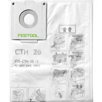 Festool FIS-CTH 26/3 Sac filtrant de sécurité 24 l classe de poussière H 6 pcs ( 2x 497541 ) pour CTH 26