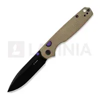 Kizer Cutlery Couteau pliant Pokiman BLL AEB-L, Brown Micarta, Black PVD