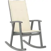 vidaXL Chaise à bascule avec support Gris Bois massif Acacia