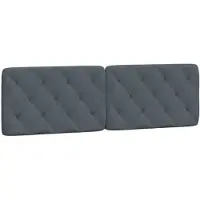 vidaXL Coussin de tête de lit gris foncé 160 cm velours