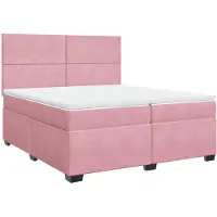 vidaXL Lit boxspring avec matelas rose 200x200 cm velours