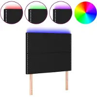 vidaXL Tête de lit LED noir 80x5x118/128 cm Tissu