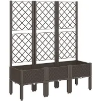 vidaXL Jardinière avec treillis marron 120x40x142 cm PP