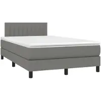 vidaXL Lit boxspring avec matelas gris foncé 120x190 cm Tissu