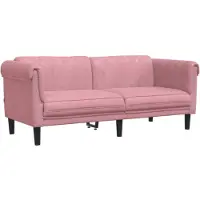 vidaXL Canapé 2 places rose velours
