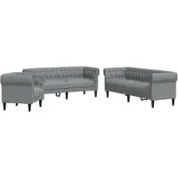 vidaXL Ensemble de canapés 3 pièces gris clair tissu