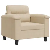 vidaXL Fauteuil Crème 60 cm Tissu microfibre