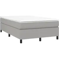 vidaXL Lit Boxspring avec matelas gris clair 120x190 cm Tissu