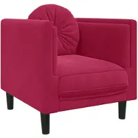 vidaXL Fauteuil de canapé avec coussin rouge vin velours