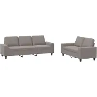 vidaXL Ensemble de canapés 2 pièces tissu taupe