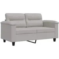 vidaXL Canapé à 2 places Gris clair 120 cm Tissu microfibre