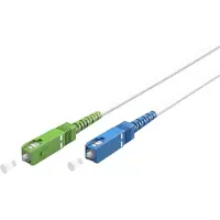 Goobay 59622 Câble à fibre optique (FTTH), monomode (OS2) blanc, blanc (simplex), 10 m fibre optique (FO), connecteur SC-APC (8°) > connecteur SC-UPC, gaine de câble sans halogène (LSZH)