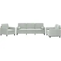 vidaXL Ensemble de canapés 3 pièces avec coussins gris clair velours