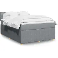 vidaXL Lit boxspring avec matelas gris clair 140x190 cm Tissu