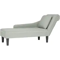 vidaXL Chaise longue avec coussin et accoudoir droit gris clair velours