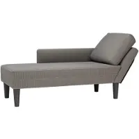 vidaXL Chaise longue avec coussin gris clair tissu velours côtelé