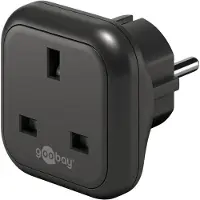 Goobay - Adaptateur pour prise d'alimentation - power CEE 7/7 (M) pour BS 1363 (F) - 250 V - 13 A - noir