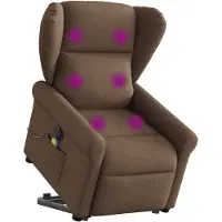 vidaXL Fauteuil de massage électrique avec releveur Marron Tissu