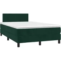 vidaXL Lit boxspring avec matelas vert foncé 120x190 cm velours