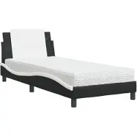 vidaXL Cadre de lit sans matelas "Zadar" noir et blanc 100x200 cm similicuir