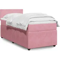 vidaXL Lit boxspring avec matelas rose 100x200 cm velours