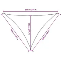 vidaXL Voile de parasol Tissu Oxford triangulaire 5x6x6 m bleu