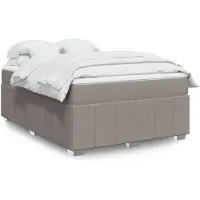 vidaXL Lit boxspring avec matelas Taupe 140x200 cm Tissu