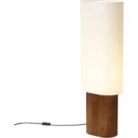 QAZQA Lampadaire Japandi en bois de noyer avec abat-jour en tissu 90 cm - Lamel