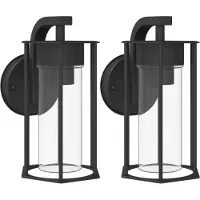 vidaXL Lampes murales d'extérieur 2 pcs. noir acier inoxydable