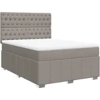 vidaXL Lit boxspring avec matelas Taupe 140x200 cm Tissu