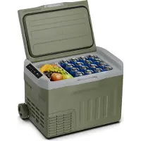 Klarstein PolarForce 30L Glacière - Glacière électrique à compression, LCD, -20°C à 20°C, roues tout-terrain, poignées doubles, mode ECO, protection batterie, vert, congélateur