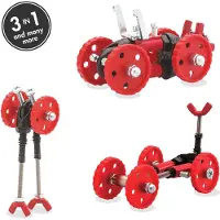 The Offbits Kit de construction Véhicule Boîte de construction métallique Voiture rouge