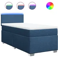 vidaXL Lit boxspring avec matelas bleu 80x200 cm Tissu