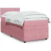 vidaXL Lit boxspring avec matelas rose 80x200 cm velours