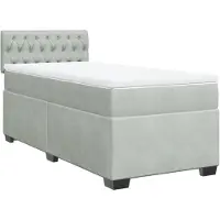 vidaXL Lit boxspring avec matelas gris clair 80x200 cm velours