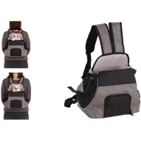 Flamingo Sac pour chien – Porte-bébé Xanty, couleur taupe – 29x23x38 cm – Polyester – Fermeture à cordon