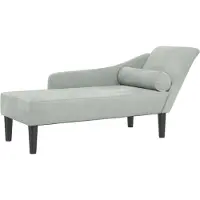 vidaXL Chaise longue avec coussin velours gris clair