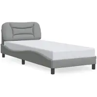 vidaXL Cadre de lit sans matelas "Hvar" gris clair 90x200 cm Tissu