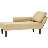 vidaXL Chaise longue avec coussin gris-vert tissu velours côtelé