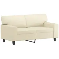 vidaXL Canapé 2 places crème 120 cm similicuir