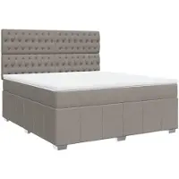 vidaXL Lit boxspring avec matelas Taupe 180x200 cm Tissu