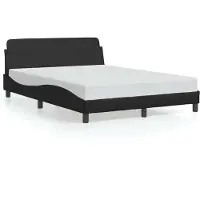 DKD Home Decor Cadre de lit avec tête de lit Noir 140x200 cm Similicuir