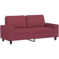 vidaXL Canapé 2 places vin rouge 140 cm Tissu