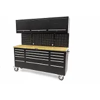 OEM Table de travail de 182 cm avec plateau en bois et panneau mural noir