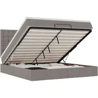 vidaXL Ottoman-lit avec matelas & LED Taupe 180x200 cm Tissu
