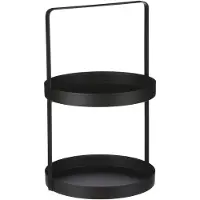 Mica Decorations Etagere 2 Layer - H41 x Ø25 cm - Métal - Noir