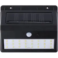 Grundig Applique solaire pour l'extérieur - Éclairage de jardin avec détecteur de crépuscule - 14 x 11,6 x 5 cm - Étanchéité IP44 - Noir