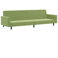 vidaXL Canapé-lit 2 places vert clair velours