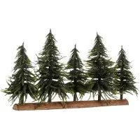 House of Seasons : tronc décoratif avec sapins de Noël artificiels - L 80 x H 40 cm - Vert