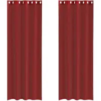 vidaXL Voile Rideaux avec oeillets 2 pcs. Rouge vin